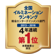 全国イルミネーションランキングで総合エンターテイメント部門4年連続1位を獲得（2013～2016年）（ロゴイメージ）