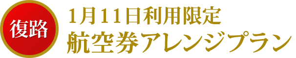 往路1月11日利用限定・航空券アレンジプラン