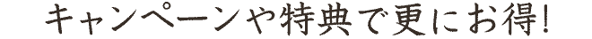 キャンペーンや特典でさらにお得（テキスト）